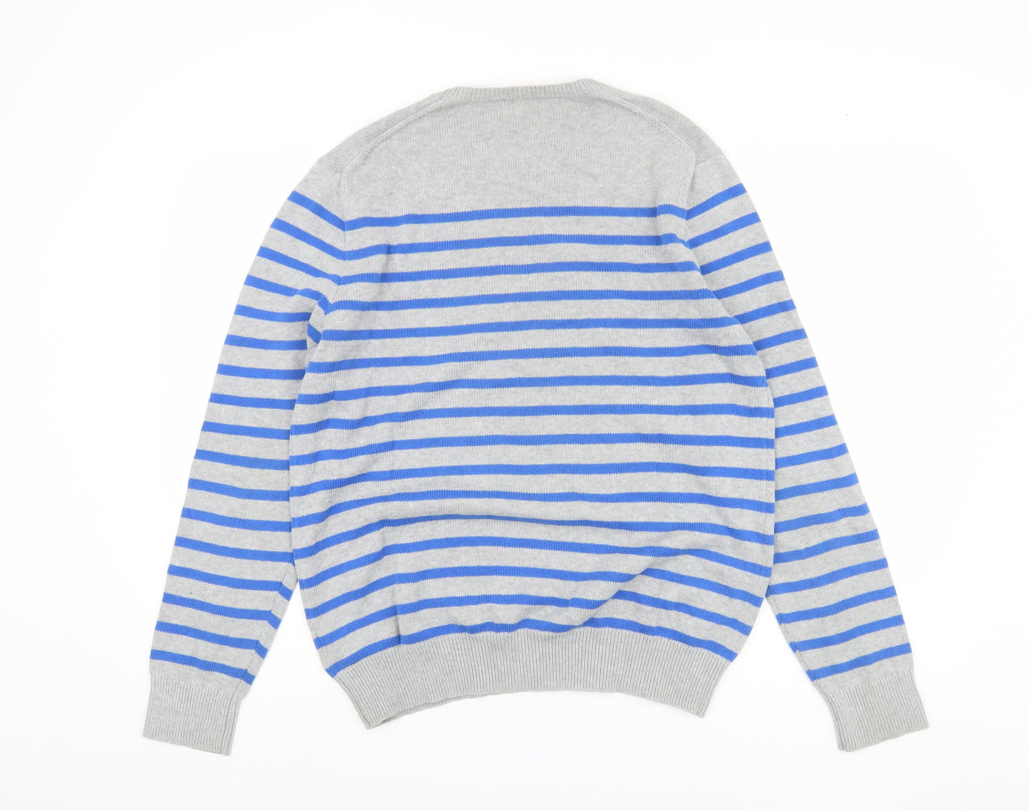GAP Men's Grey Striped Pullover Jumper M