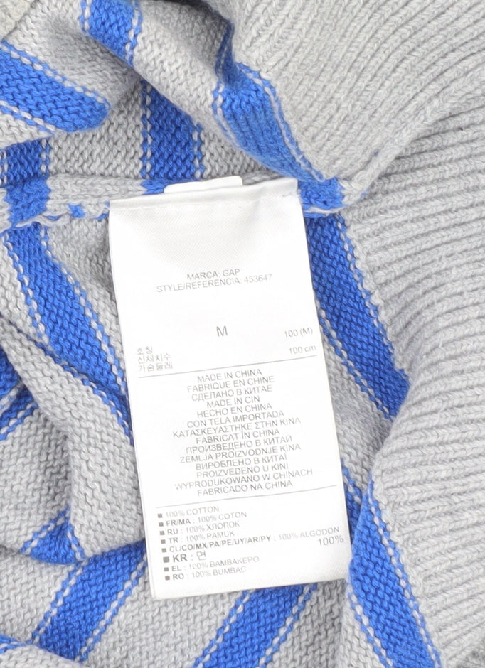 GAP Men's Grey Striped Pullover Jumper M