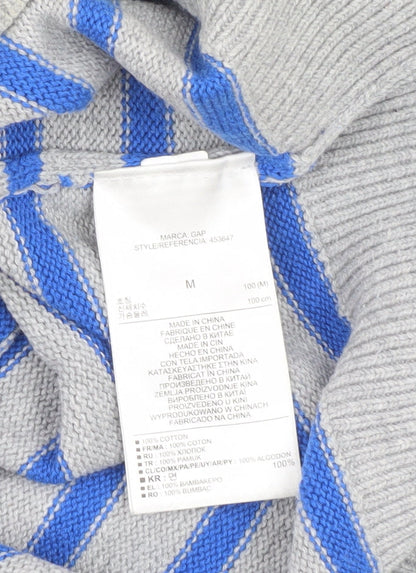 GAP Men's Grey Striped Pullover Jumper M