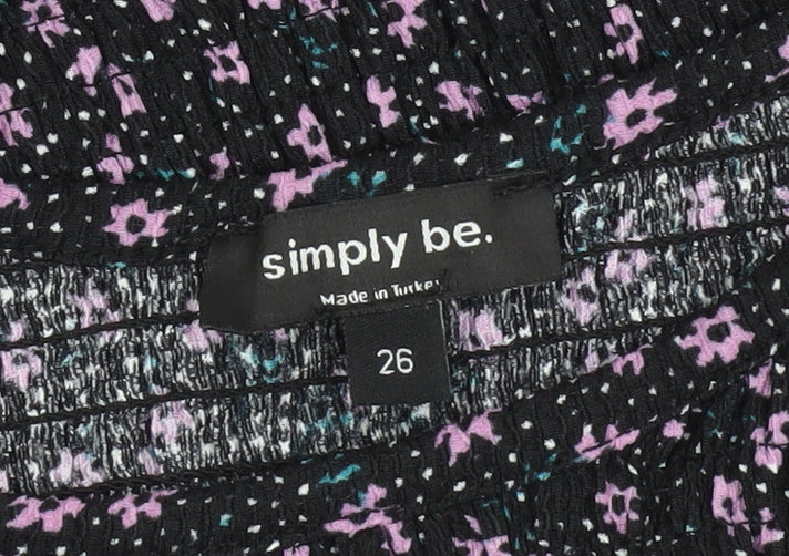Womens UK Size 26 Simply Be Black Basic Blouse