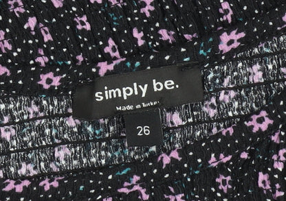 Womens UK Size 26 Simply Be Black Basic Blouse