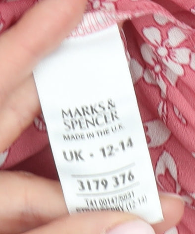 Womens UK Size 12 Marks and Spencer Pink  Blouse