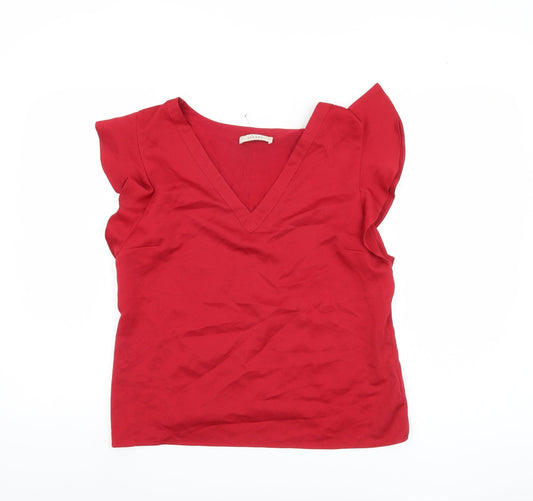 Womens UK Size M Oasis Red Basic Blouse