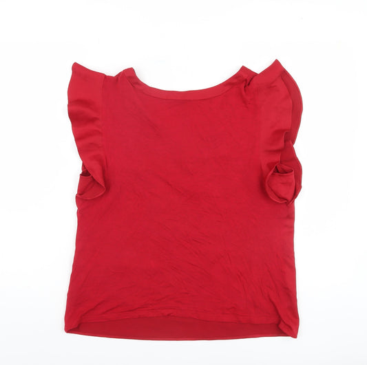 Womens UK Size M Oasis Red Basic Blouse