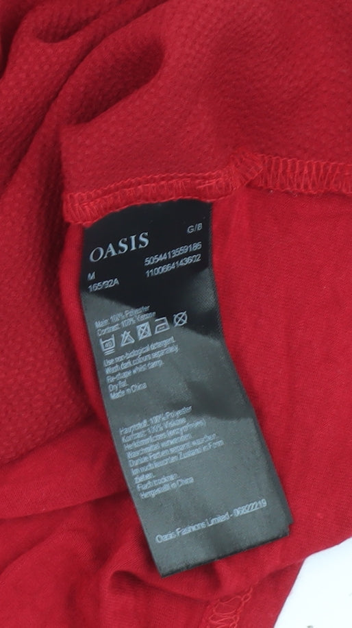 Womens UK Size M Oasis Red Basic Blouse