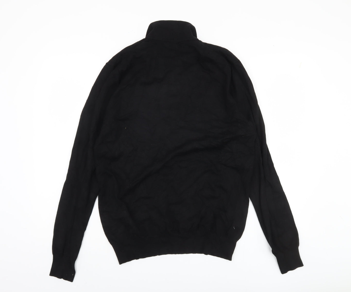 Feraud Jeans Men's Black Henley Jumper - Medium, Collared