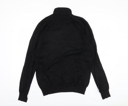 Feraud Jeans Men's Black Henley Jumper - Medium, Collared