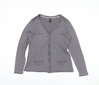 Womens UK Size 16 Marks and Spencer Grey Basic Button-Up