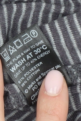 Womens UK Size 16 Marks and Spencer Grey Basic Button-Up