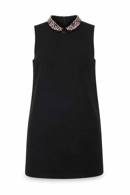Cooperative Women's Black Beaded Collar Shift Dress M