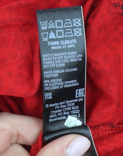 Marks and Spencer Red Animal Print Dress - Size 20