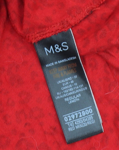 Marks and Spencer Red Animal Print Dress - Size 20