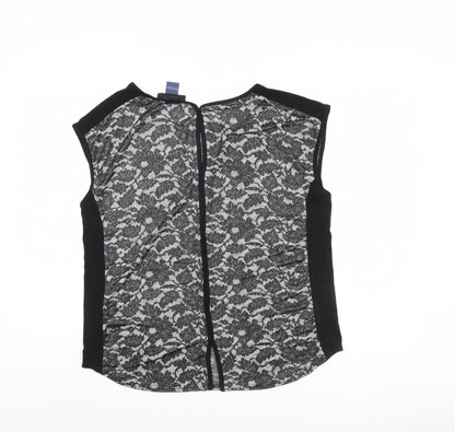 Womens UK Size L Oasis Black Basic Blouse