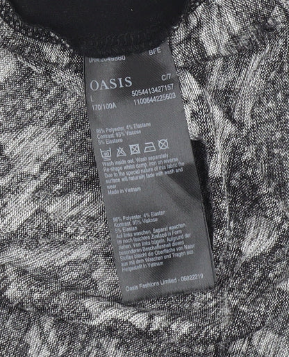Womens UK Size L Oasis Black Basic Blouse