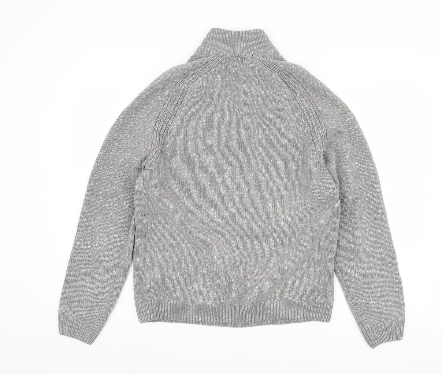 Next Mens Grey Pullover Jumper, M, High Neck, Polyester