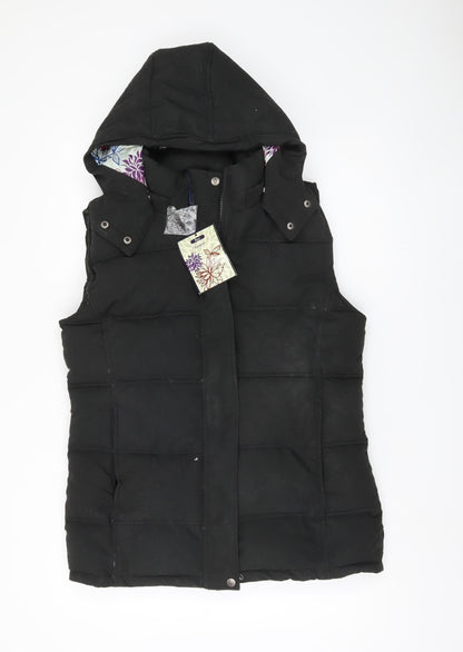Champion Women's Black Hooded Puffer Vest Size 12