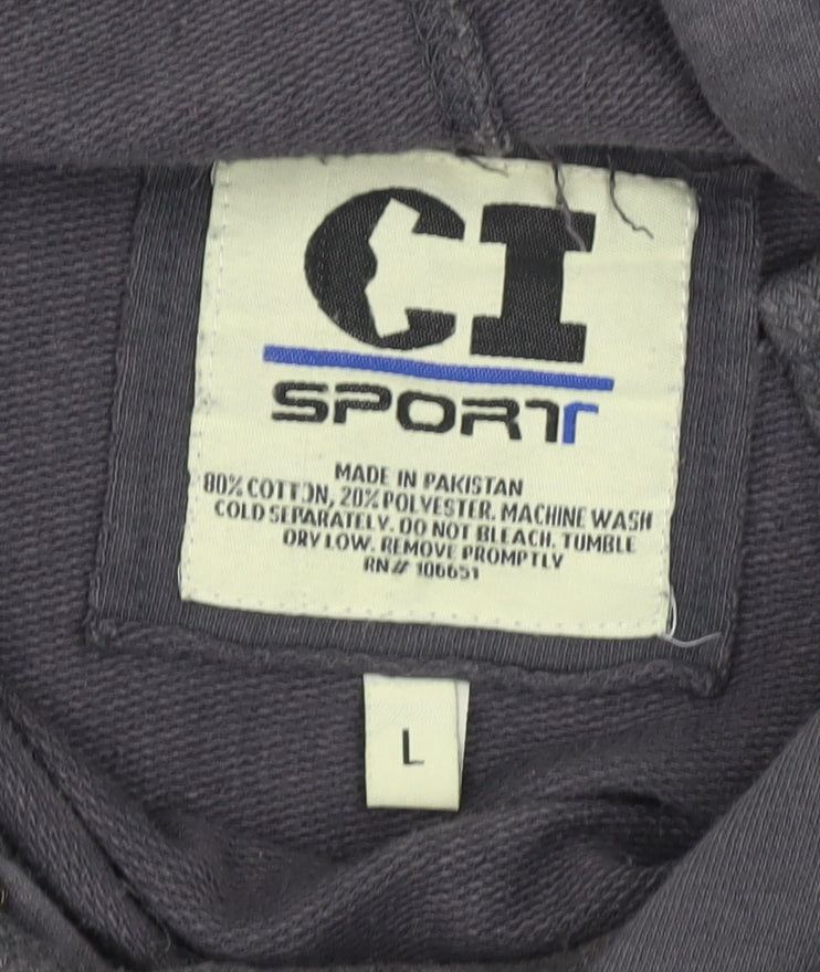 CI Sport Unisex Hoodie Black L Pullover College Logo