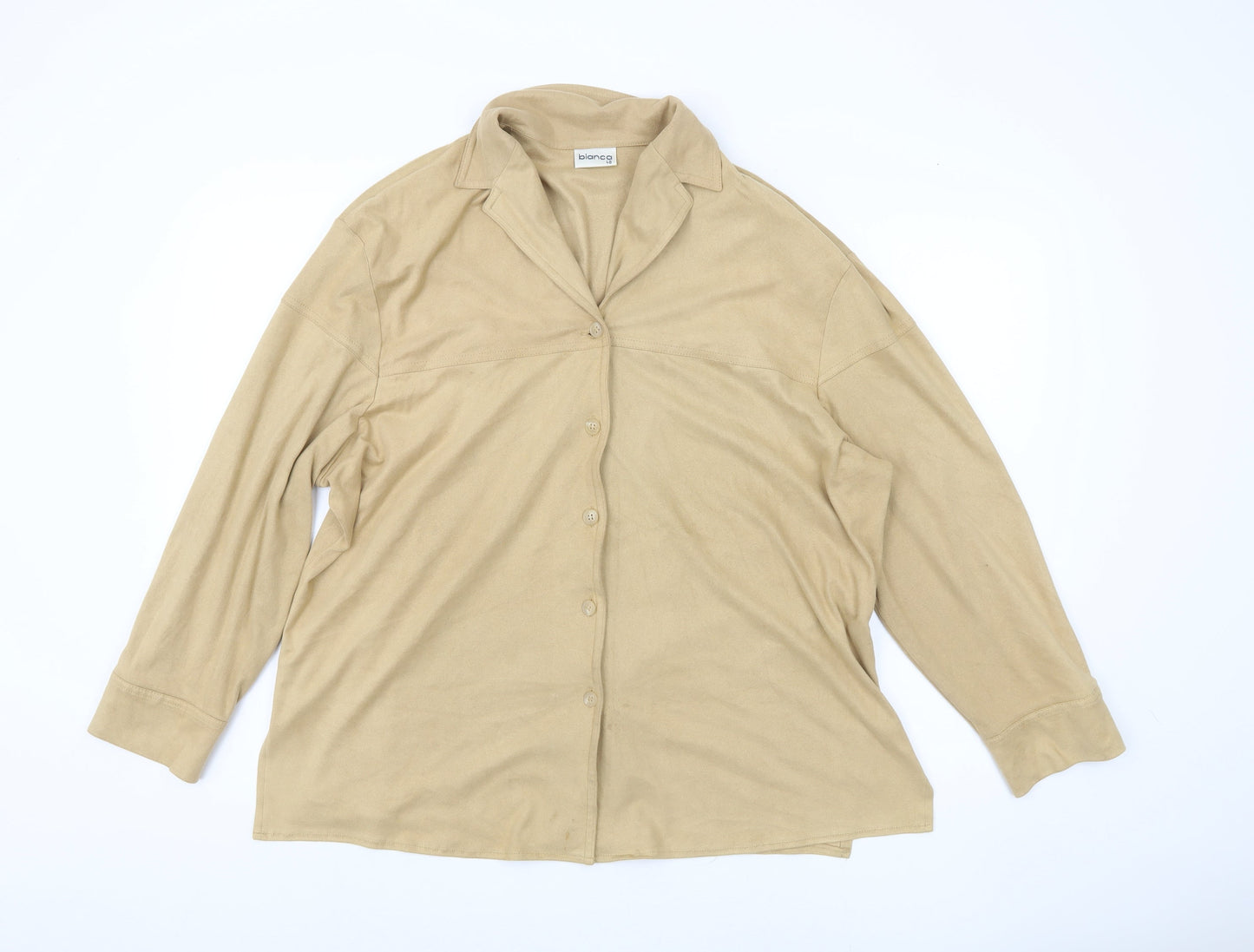 Womens UK Size 20 Bianca Beige  Button-Up