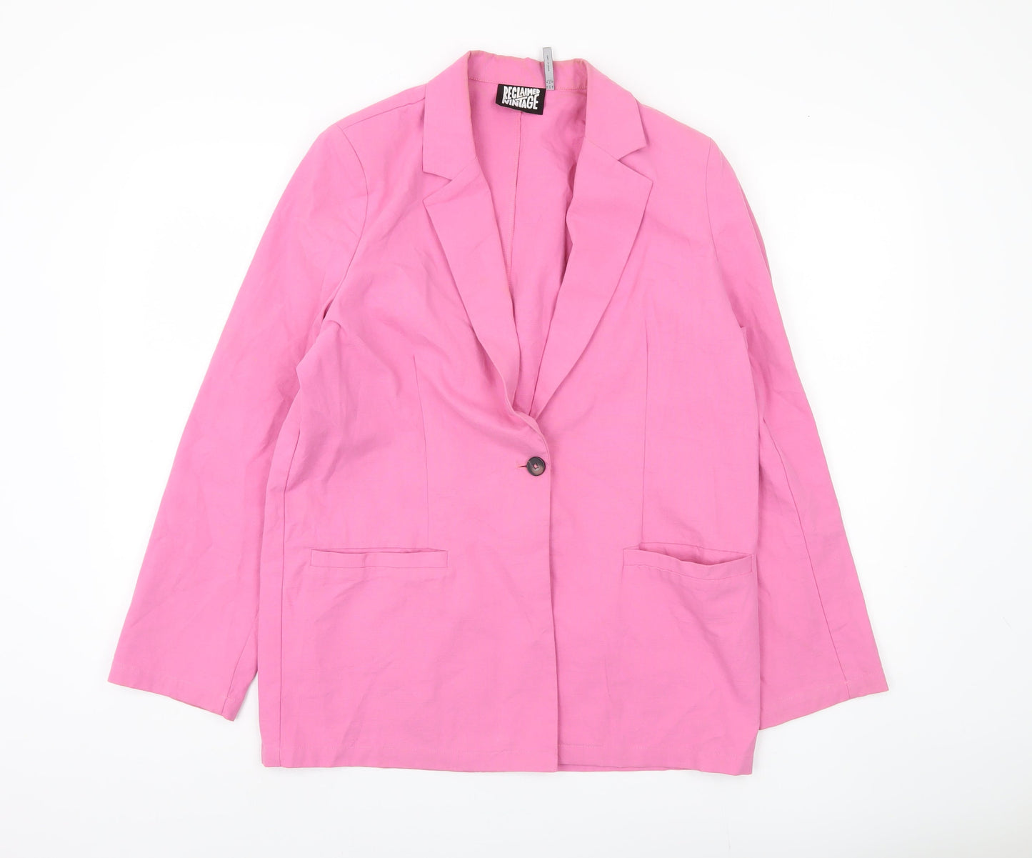Reclaimed Vintage Women's Pink Blazer Jacket Size 8