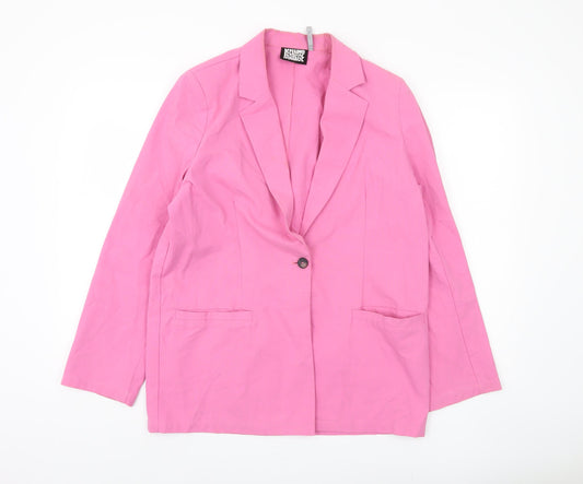 Reclaimed Vintage Women's Pink Blazer Jacket Size 8