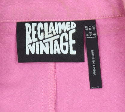 Reclaimed Vintage Women's Pink Blazer Jacket Size 8
