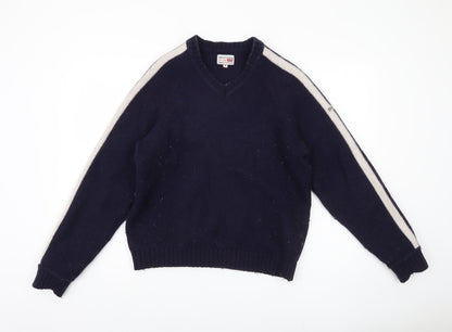 Levi's Men's Blue Wool V-Neck Pullover Jumper M