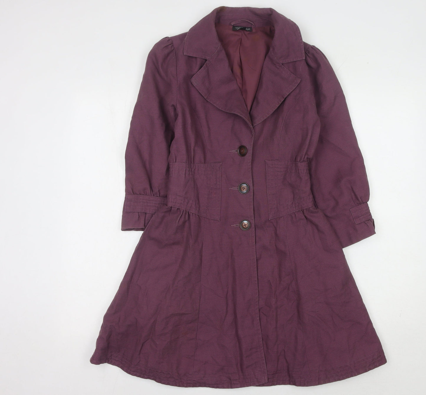 Womens UK Size 8 Topshop Purple Pea Coat