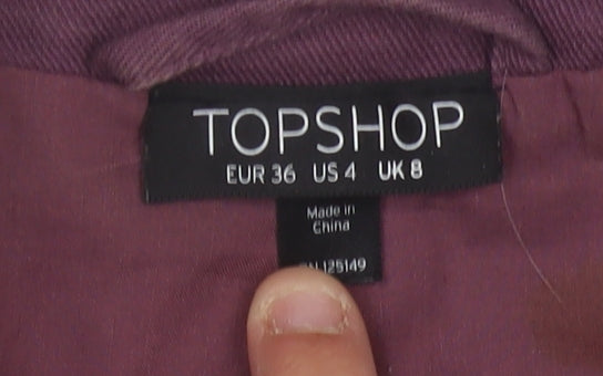 Womens UK Size 8 Topshop Purple Pea Coat