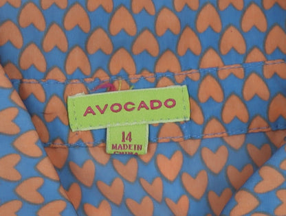 Avocado Women's Blue Geometric Button-Up Shirt