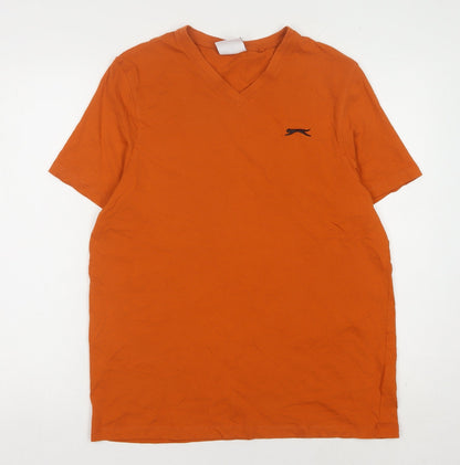Slazenger Men's Orange V-Neck T-Shirt, Size S