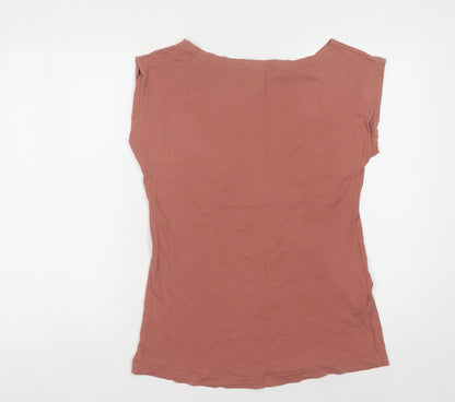 Bershka Women's Brown T-Shirt, L, Casual Sleeveless