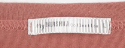 Bershka Women's Brown T-Shirt, L, Casual Sleeveless