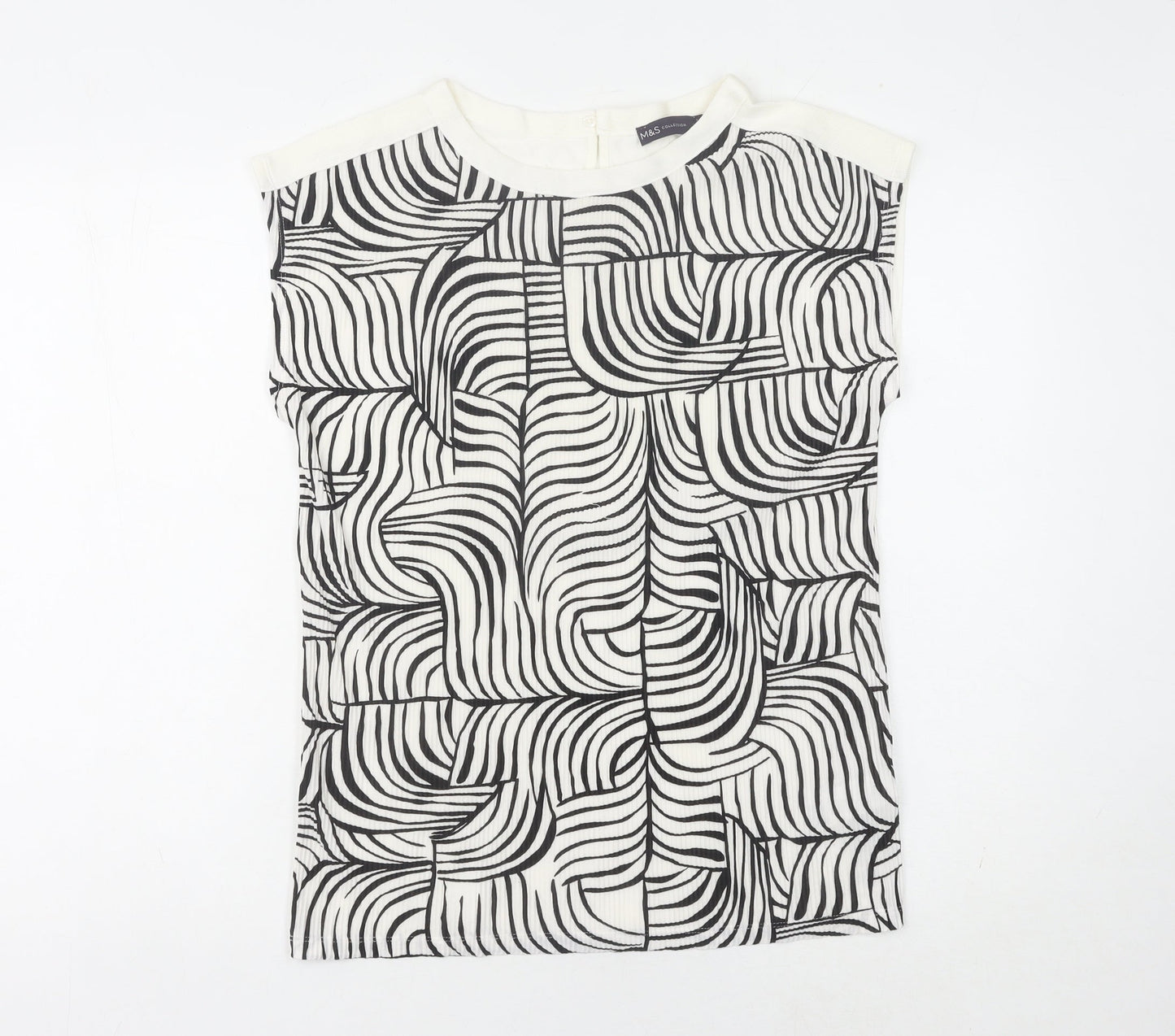 Womens UK Size 14 Marks and Spencer Black Basic T-Shirt