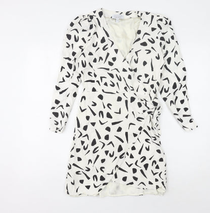 & Other Stories Women's Black & White Wrap Dress Size 8