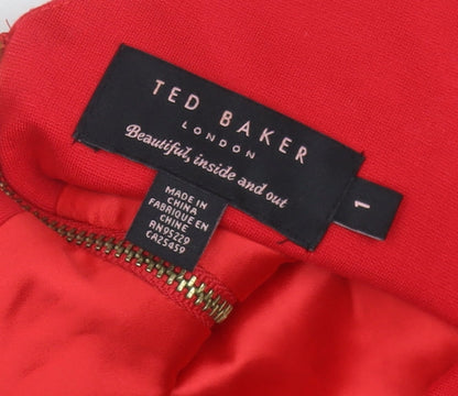 Ted Baker Red Sheath Dress Size 8 Women's Cocktail
