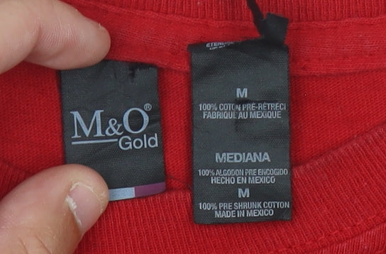 M&O Gold Men's Red USA Graphic T-Shirt Size M