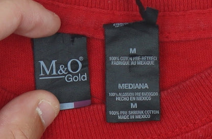 M&O Gold Men's Red USA Graphic T-Shirt Size M