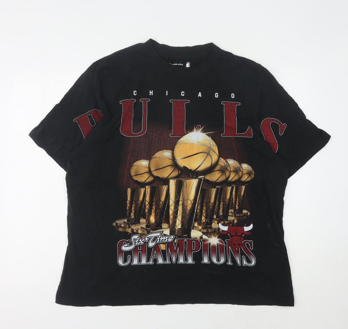 Abercrombie & Fitch Mens M Black Chicago Bulls T-Shirt