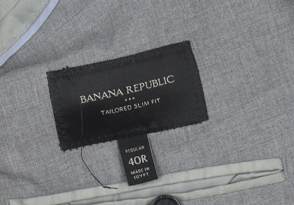 Mens UK Size 40 Banana Republic Regular Grey Suit Jacket