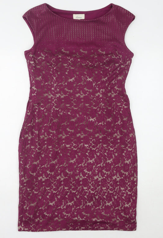 Linea Women’s Purple Floral Lace Dress Size 14