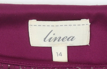 Linea Women’s Purple Floral Lace Dress Size 14