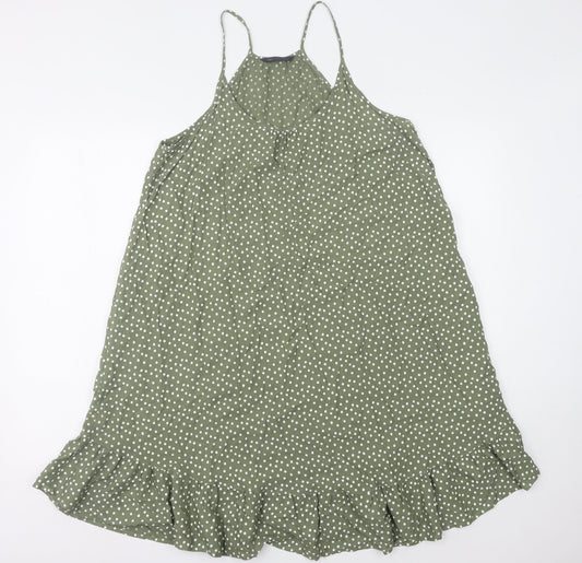 Marks and Spencer Green Polka Dot Dress, Size 10
