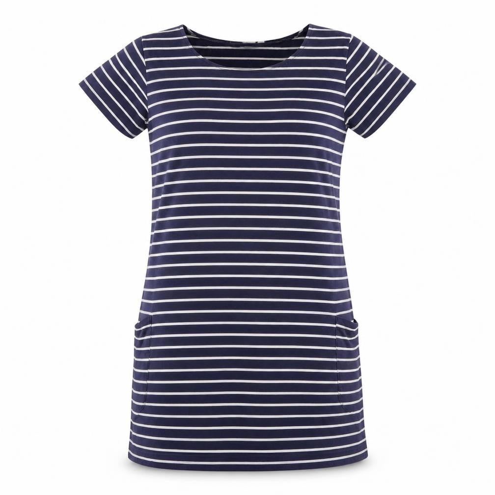 JoJo Maman Bébé Women's Blue Striped T-Shirt Dress S