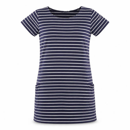 JoJo Maman Bébé Women's Blue Striped T-Shirt Dress S
