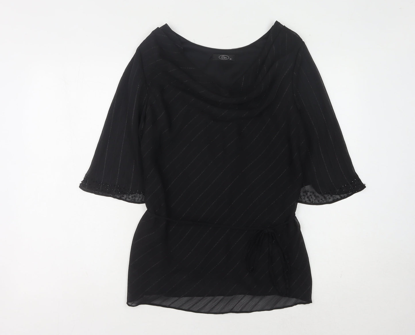 Womens UK Size 14 BM Black  Blouse