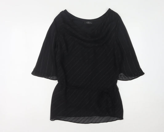 Womens UK Size 14 BM Black  Blouse