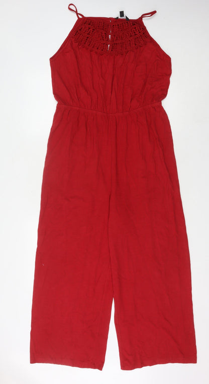 Next Women's Red Halter Jumpsuit Size 16