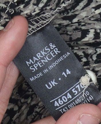 Womens UK Size 14 Marks and Spencer Black  Button-Up