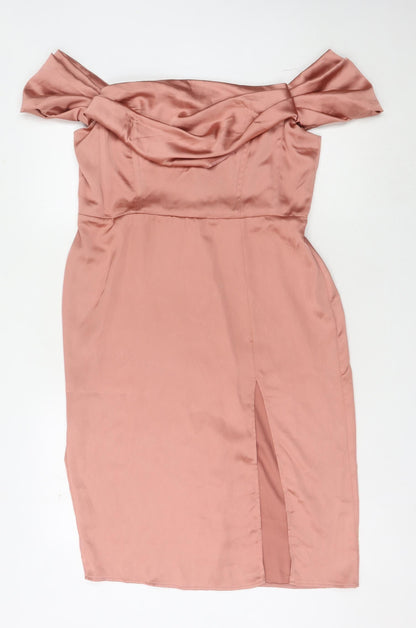 First Distraction Women's Pink Sheath Dress Size 14