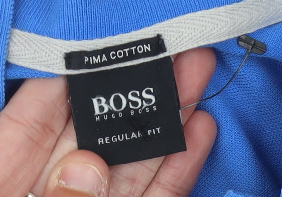 Hugo Boss Men's Blue XL Short Sleeve Polo